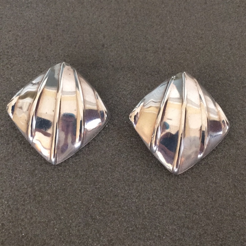 Silver Square/Diamond Shaped Earrings
